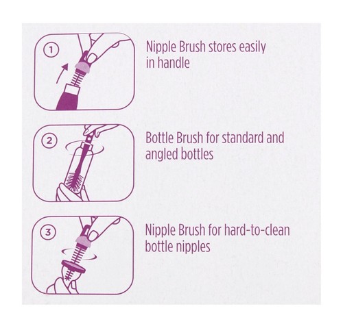 Parent's Choice Baby Bottle and Nipple Brush • Dishwasher Safe - Blue Handle - Picture 9 of 10