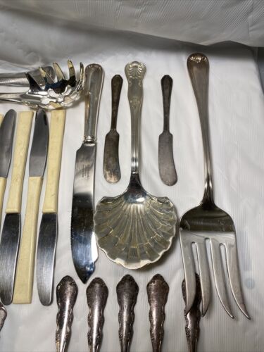 Vintage Silberbesteck Konvolut, 33 Gabeln, Löffel Messer, Gorham, Rogers, Waterford - Bild 6 von 8