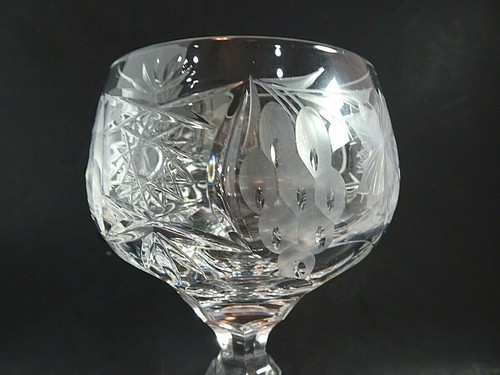 Traube by Nachtman Cut to Clear Wine Hock Goblets Set of 4 Bohemian - Picture 4 of 8