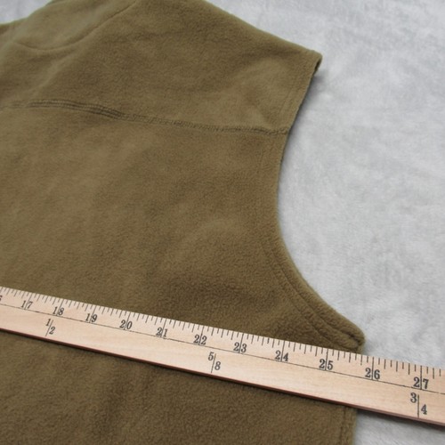 Cabelas Vest Mens XL Tall Green Zip Pockets Fleece Full Zip Sleeveless Outdoor - Picture 13 of 14