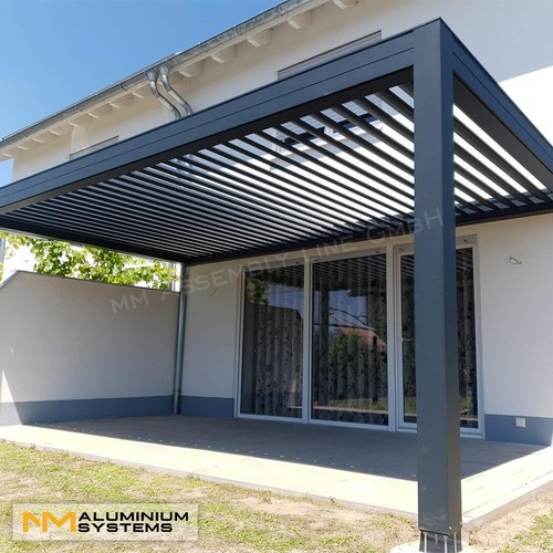 Pavillon Pergola Lamellendach Gartenpavillon Terrassenüberdachung 4 m x 4 m - Bild 2 von 24