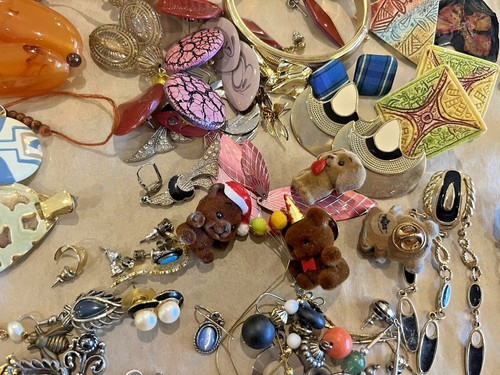 Lote de 8 Vintage Modernos Disfraz Joyería Anillos de Estrás Collar Hallazgos Broche - Imagen 6 de 12