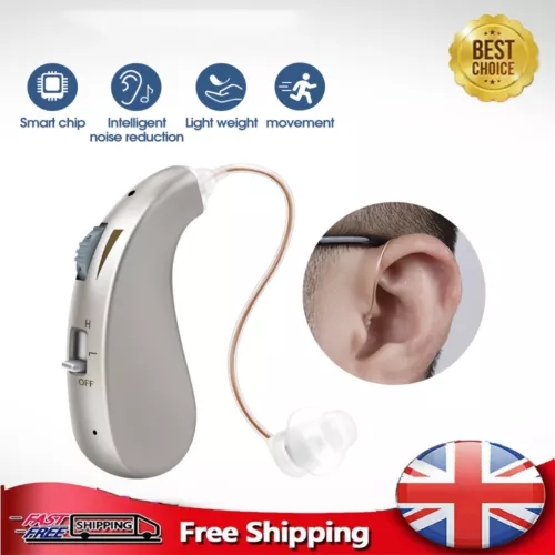 Digital Rechargeable Hearing Aid Adjustable Sound Voice Amplifier Behind Ear UK - Picture 1 of 11