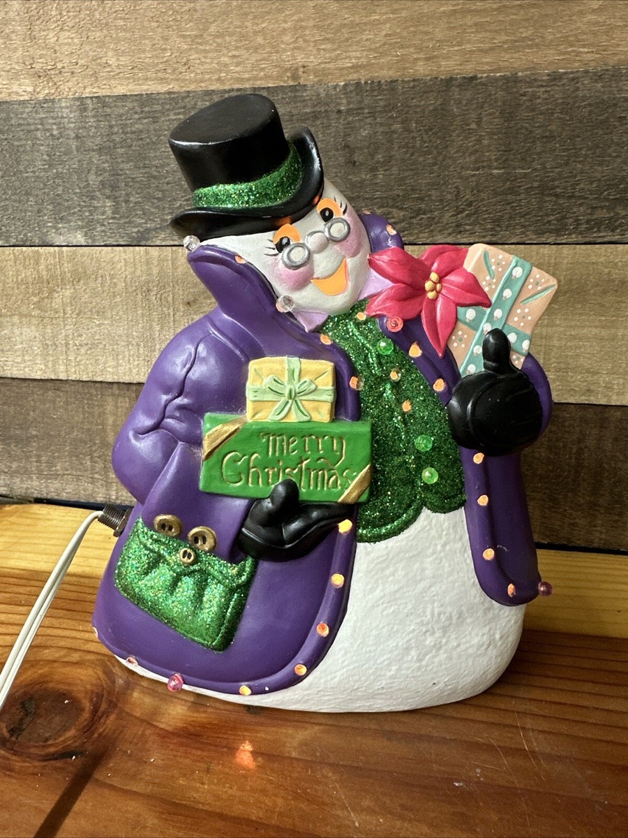 陶器のスノーマン Vintage Lighted Molded Ceramic Snowman Iandola 10” | eBay