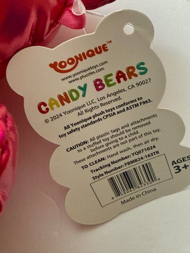 Candy Bear Valentine's Day Metallic Plush 8" Red - Picture 6 of 6