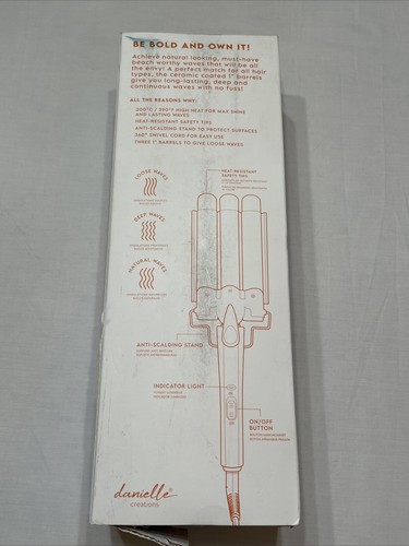 Danielle Creations DC-HT0012MS-AJ Triple Barrel Waver Waving Wand Curling Iron - Picture 2 of 6