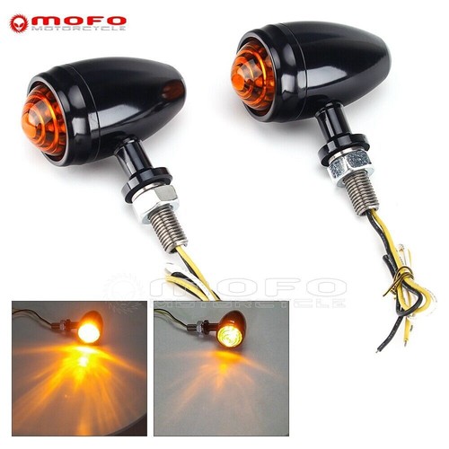 Mini LED Bullet Turn Signal Light Amber Light For Honda Harley Cruiser Chopper - Picture 8 of 12
