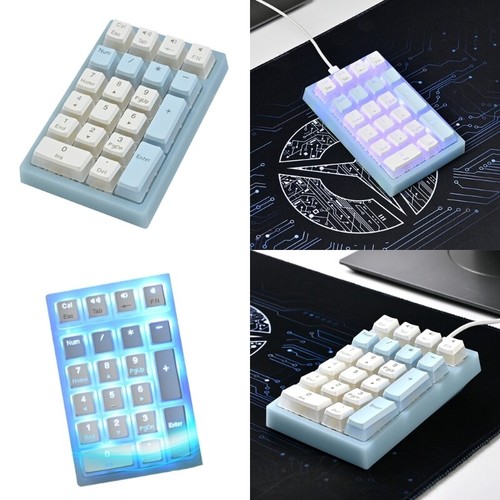 Mechanical Number Pad 21 Key Hot Swappable Numpad Corded USB C Numeric Keypad - Picture 2 of 9