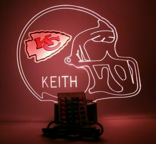 Kansas City Chiefs KC Beleuchtung Fußball LED Sport Fan Lampe - personalisiert KOSTENLOS - Bild 12 von 12