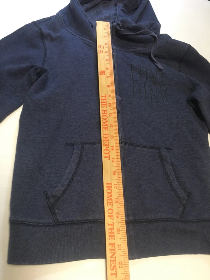 Chaqueta Victoria's Secret Sudadera con Capucha Azul Manga Larga Cremallera Con Bolsillos VS Foto 4 de 4