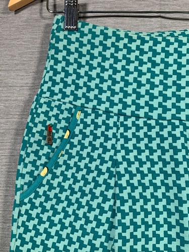 Blutsgeschwister High Waist Sport Legging XS Green ZigZag Pattern Pockets Skiing - Foto 6 di 21