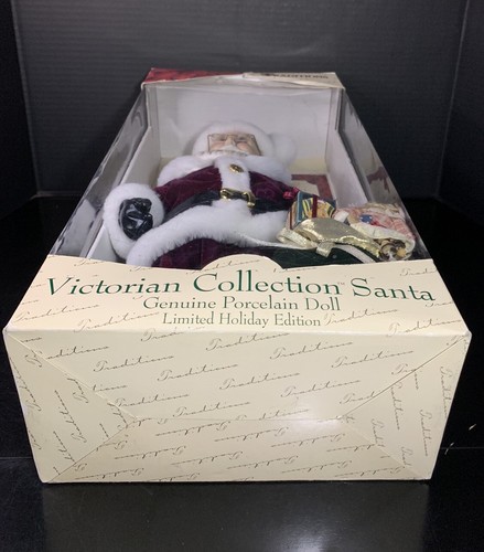 Vintage 1996 Traditions 18" Victorian Santa Porcelain & Toys Limited Collection - Picture 9 of 9