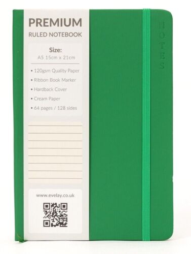 A5 Hardback Lined Notebook Ruled Notepad Notes Diary Journal Premium Book - Picture 31 of 33