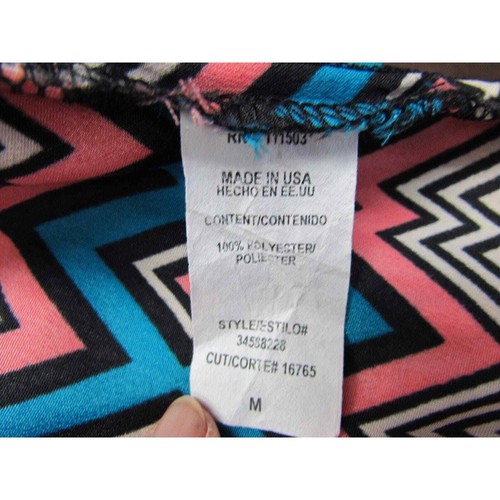 Lily White women's size M Chevron dress made in USA v neck blue pink - Picture 5 of 5