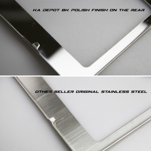 Matte Black License Plate Frame Silver HURACAN Laser Etched Metal Screw Cap - Picture 7 of 8