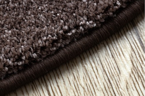 MODERN thick CARPETS Round "SAN MIGUEL" brown plain one colour Best Quality Rugs - Picture 4 of 6