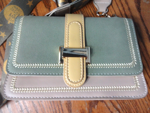 Marc Jacobs and Anna Sui Collaboration Sage and Beige Star Strap Crossbody Purse - Picture 2 of 16