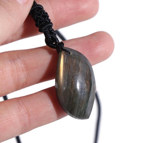 Geometric Shape Crystal Labradorite Pendent Natural Training Stone Travel Gift - Picture 9 of 14
