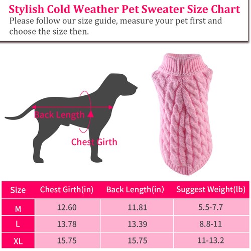 Mascota Cachorro Perro Gato Abrigo de Invierno Cálido Suéter Chaleco Tejido Ropa Ropa Ropa - Imagen 32 de 36