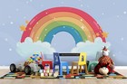 3D Rainbow Cloud Kids Self-adhesive Removeable Wallpaper Wall Mural