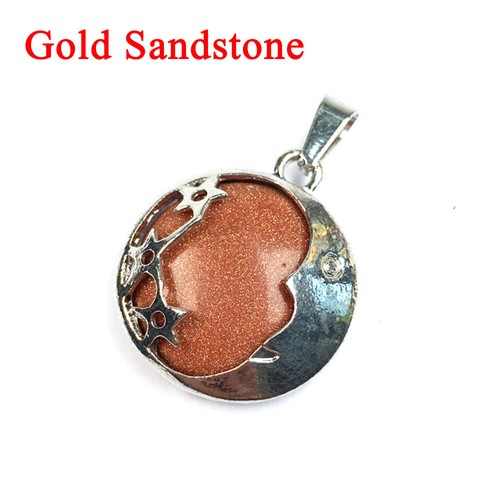 Natural Gemstones Moon and Stars Reiki Chakra Healing Beads Pendant Charm - Picture 7 of 12
