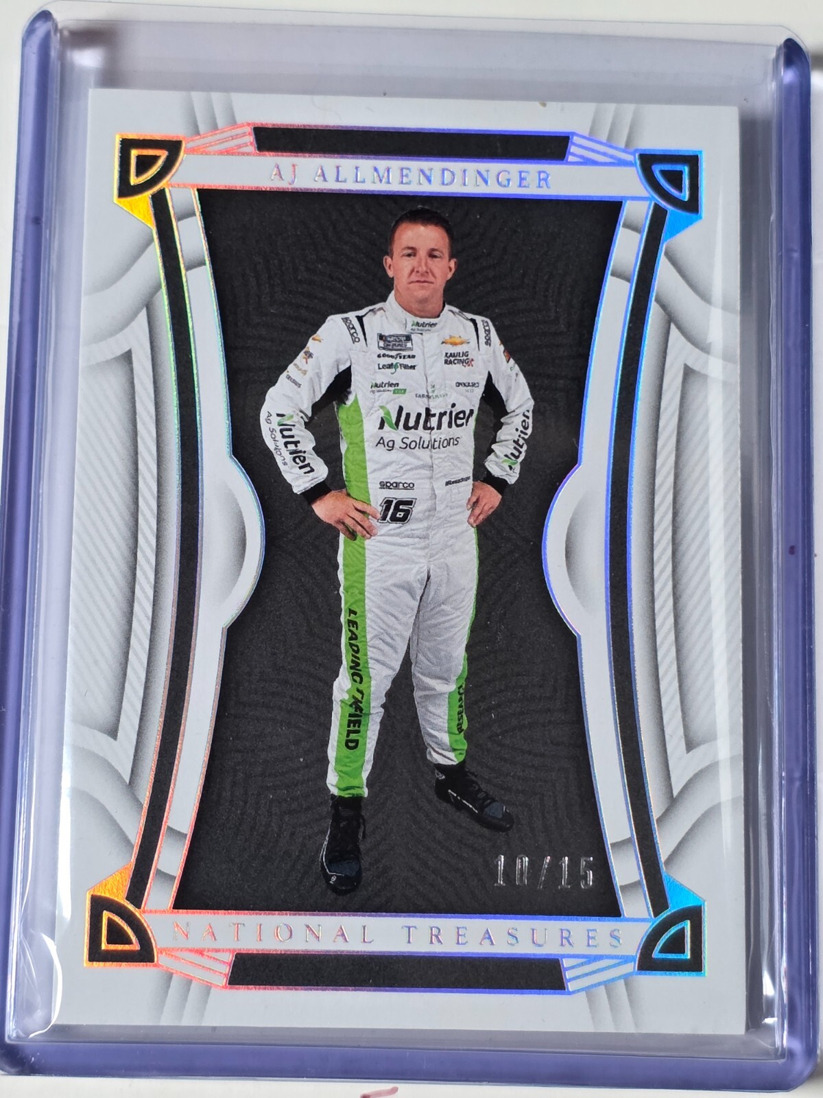 2023 NATIONAL TREASURES NASCAR AJ ALLMENDINGER 10/15 #21 SILVER