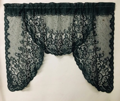 Lace Swag Hunter Green 57" x 36" Diningroom Livingroom Bedroom Bathroom