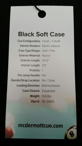 AUF LAGER, 1x1 McDermott Soft Pool Queuekoffer, Soft Pool Queuekoffer, schwarz, 75-0901 - Bild 6 von 6