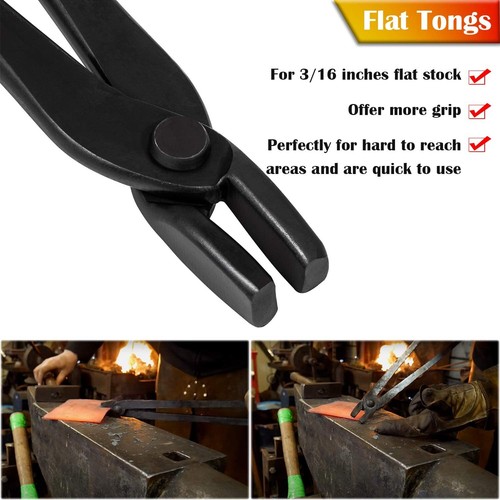 6X Bladesmith Knife Making Tongs Set & Blacksmith Hammer 1.5 kg Forge Anvil Vise - Picture 10 of 12