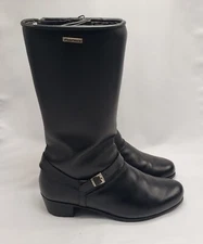 Forma Ivory Black Cowboy Leather Biker Motorcycle Harness Boots Sz EU 41 US 10.5