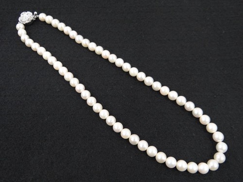 Genuine Akoya Pearl Necklace 7.4mm w/Box Free Shipping 46220129000 2 - Picture 8 of 12