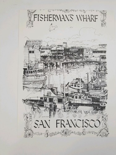 4 Matching San Francisco Prints 1968 1969 1970 D.B. Mc Ausland Jaqua ink black - Picture 3 of 8