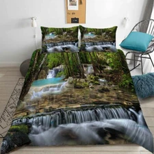 Stones Were Piled Up In Layers 3D Quilt Duvet Doona Cover Set Pillow case Print