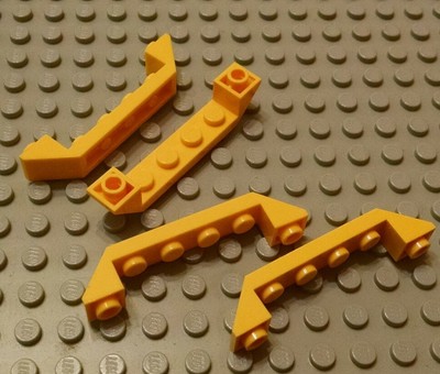 LEGO Lot of 4 Yellow 6x1 Double Inverted Slope Pieces