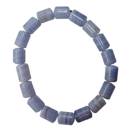 Blue Lace Agate 7" Strand Tube Beads| 10x7mm | Blue | 18 Beads | - Picture 7 of 9