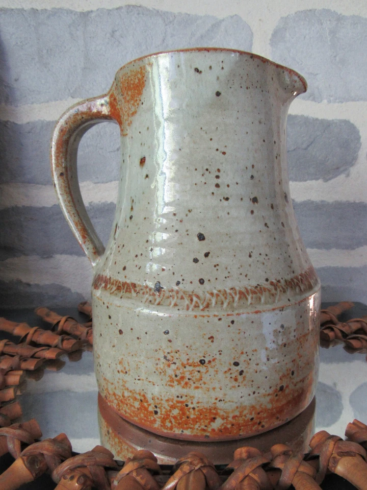 AN 50/60 - Gros Pichet Broc Cruche en Grès émaillé - Signature Alpha JOUVE ? - Photo 4/4