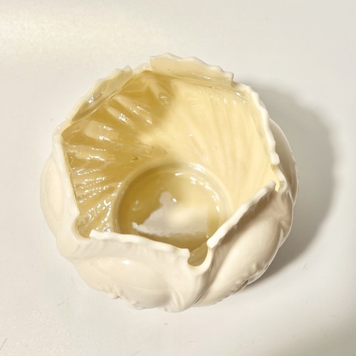 Belleek Ivory Cabbage Leaf Bowl Made in Ireland - Picture 2 of 7