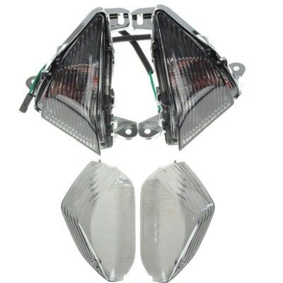 Front+Rear lens Turn Signal Fit 06-07 ZX10R 06-23 ZX14/R 08