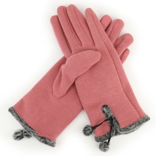 Smartphone Touchscreen Damen Fellbesatz Bommel Dekoration SMS Handschuh - KOSTENLOSER VERSAND - Bild 7 von 13