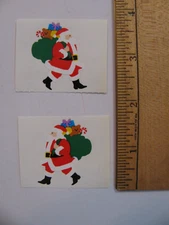 Mrs. Grossman's SANTA WITH BAG OF TOYS 2 Mods Each Mod 2" X 1.5" NOS