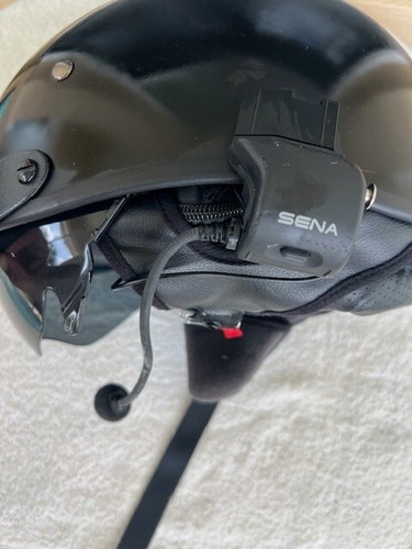 Indian Motorcycle Half Helmet Flat Black BB-02 Used With Logo On Back XL - Picture 5 of 6