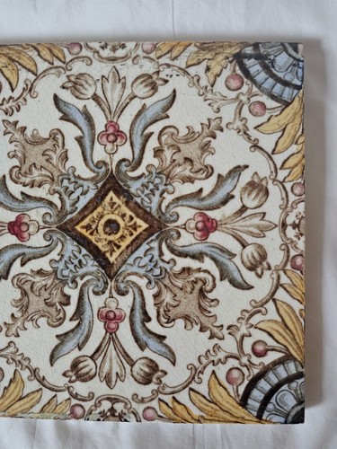 GORGEOUS ENGLISH ANTIQUE 6 INCH TILE, CIRCA 19TH CENTURY COLOURFUL - Picture 3 of 4