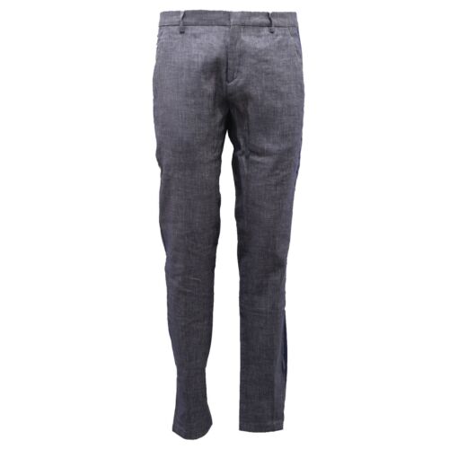 3897AG pantalone uomo AGLINI ROY blue cotton/linen trouser man - Picture 1 of 4