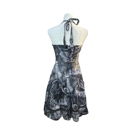 Hot Topic Ludwig Beethoven Women's S Halter Dress Black White Corset Pinup Tulle - Picture 5 of 10
