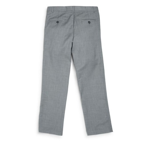 NWT Calvin Klein Boys Slim Fit Flat Front Light Gray Sharkskin Pants Size: 8 - Picture 2 of 4