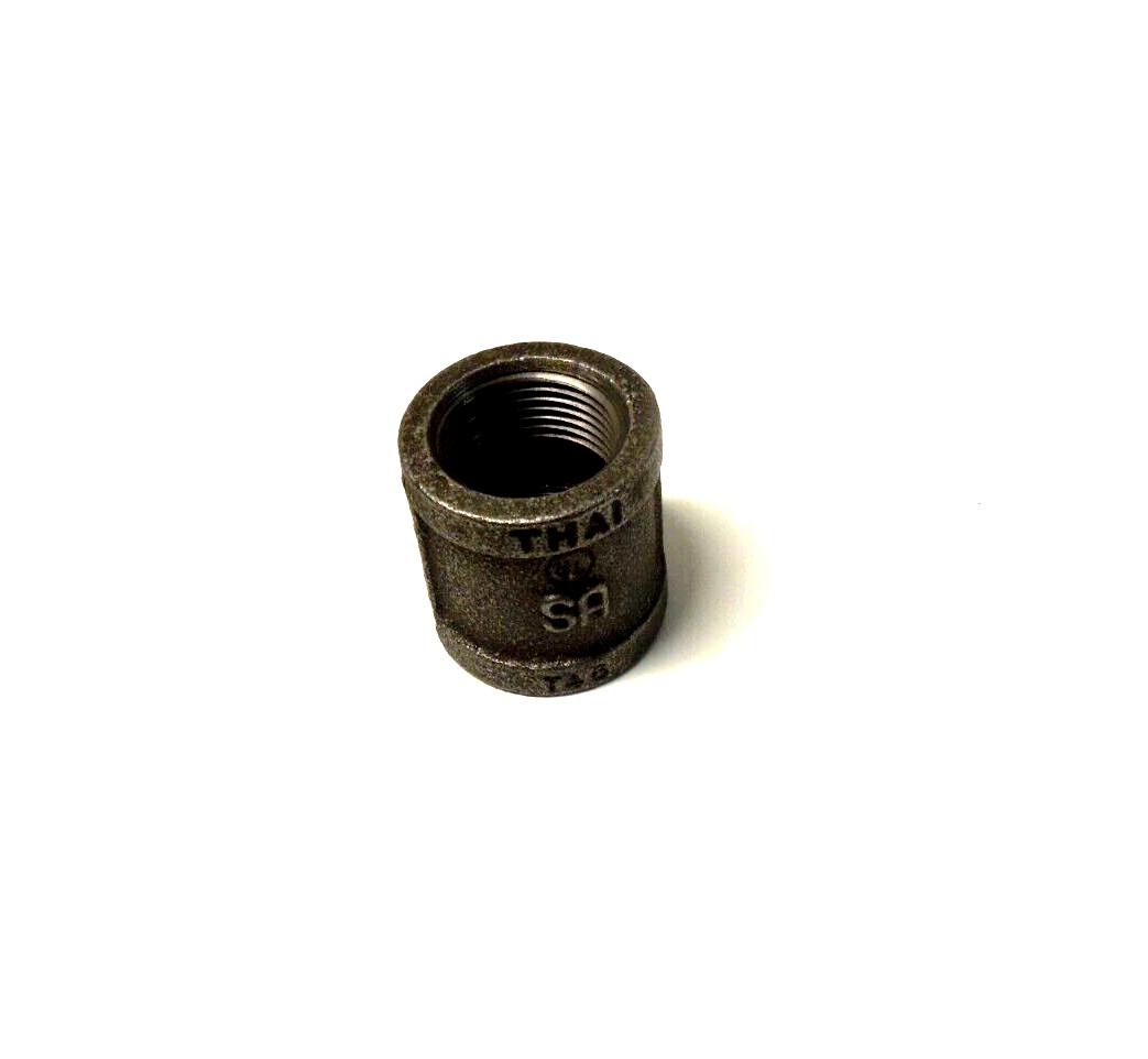 1/2" 150 Female NPT Coupling Black Malleable Iron Pipe Fitting MI050441BMI