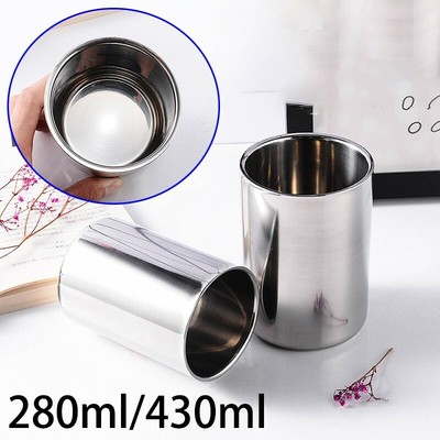 Double-Wall Stainless Steel Drinking Coffee Tea Cup Tub-shaped Beer Mug F9Z7 Double-Wall Stainless Steel Drinking Coffee Tea Cup Tub-shaped Beer Mug F9Z7