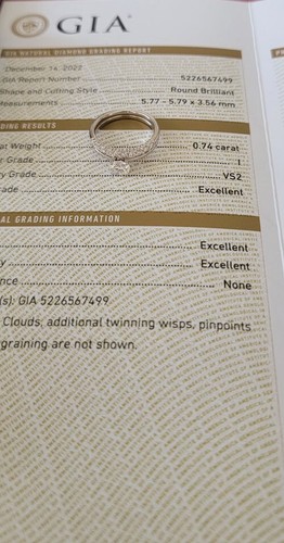 James Allen GIA Certified EXEXEX Diamond 14K White Gold Engagement Ring 1.04ctw - Picture 8 of 14