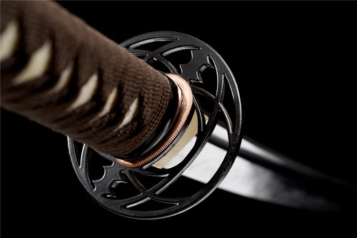 Espada Samurai Espada Arcilla Templada T10 Hoja de Acero Real Hamon Rojo Saya - Imagen 8 de 13