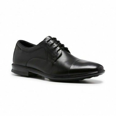 Mens Hush Puppies Cain Black Leather 